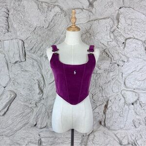Polo Ralph Lauren Corduroy Corset Bustier Damson Plum | XS